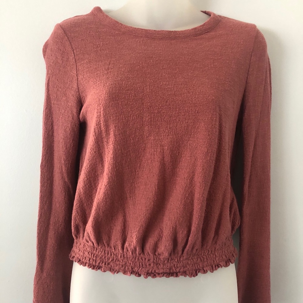 Texture and Thread Long Sleeve Crop